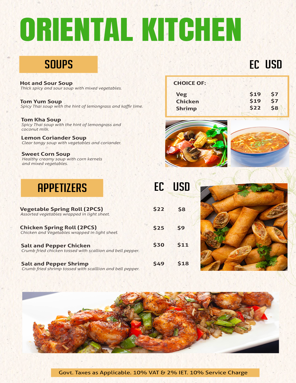 Oriental Soups & Starters